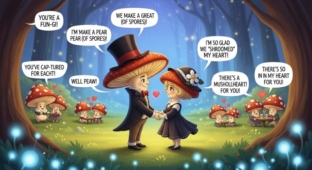 Mushroom Puns in Love 