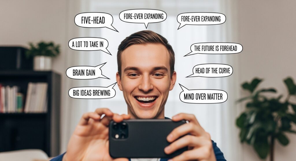 Selfie Big Forehead Puns