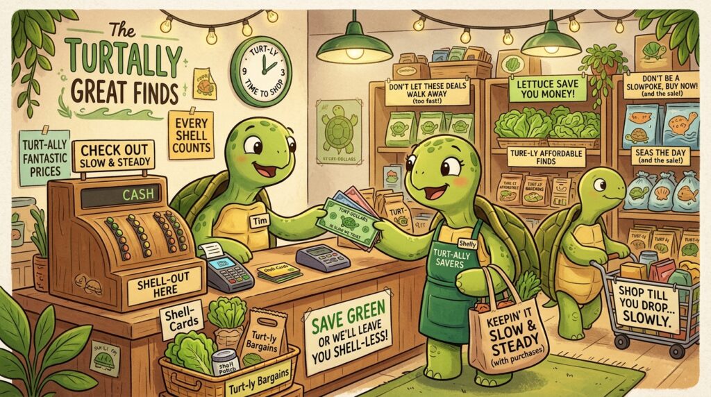 Turtle Money & Shopping Puns