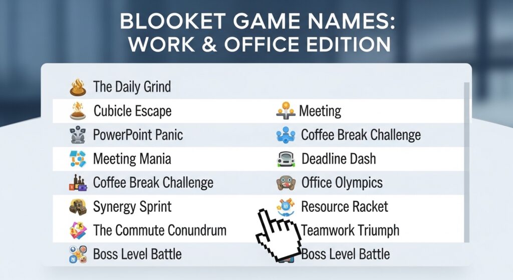 Work & Office Blooket Names
