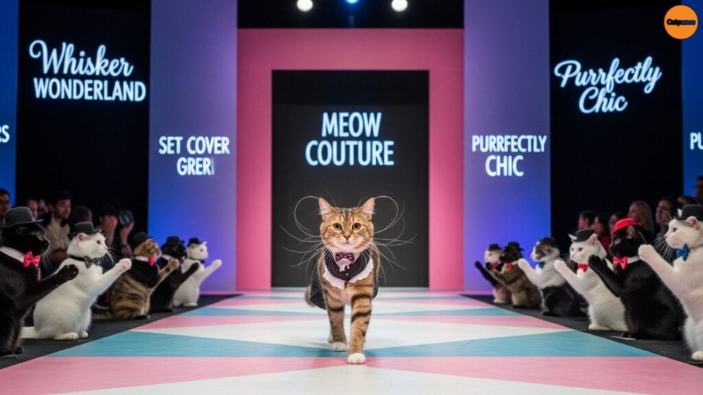 Fashion Cat puns runway whiskers
