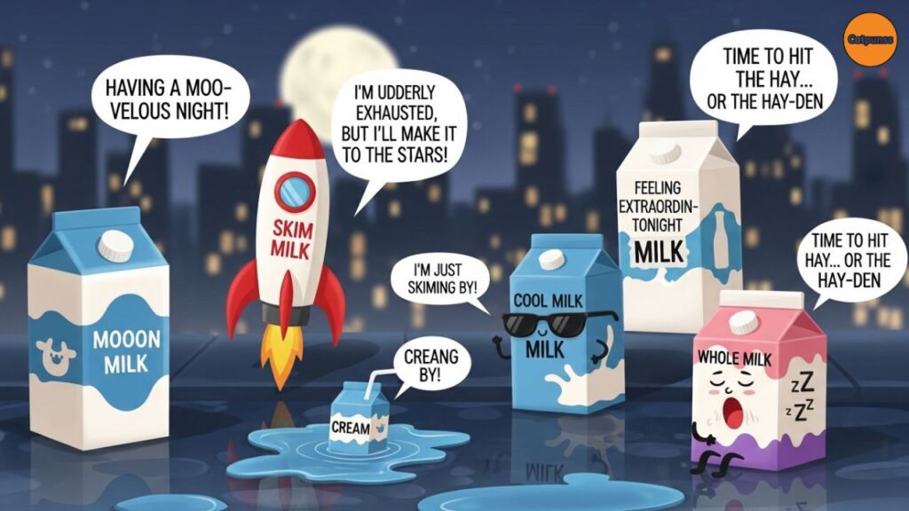 Late Night Milk Puns