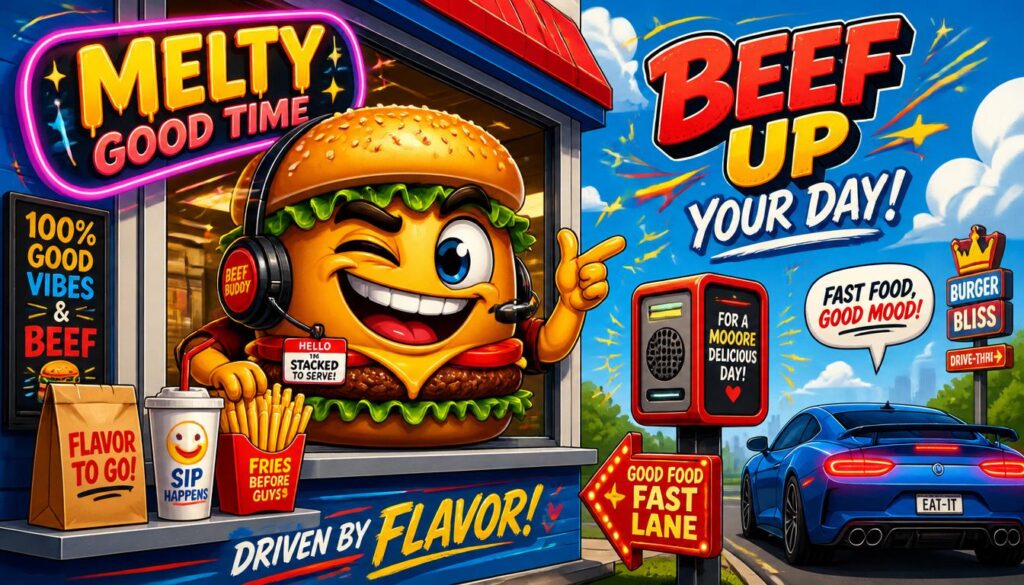 Cheeseburger Puns Fast Food Drive-Thru Edition