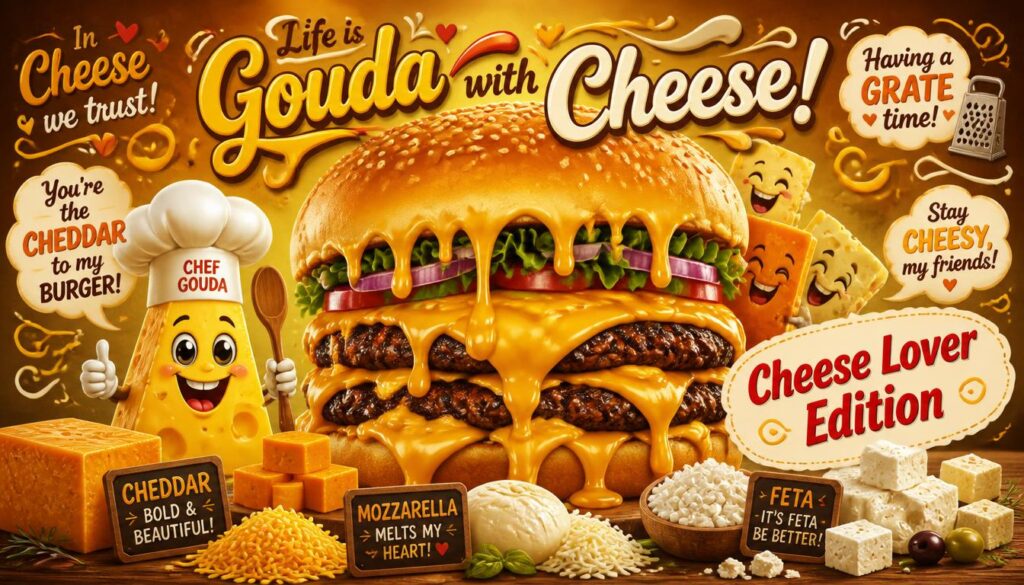 Cheeseburger Puns Cheese Lover Edition